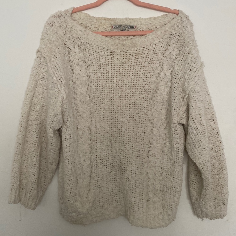 Joan Harper vintage white boucle sweater
